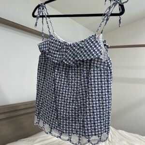J. Crew Gingham Navy Camisole Size 8
